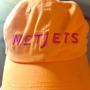 NETJETS Orange Hat One Size Adjustable Strap NWOT